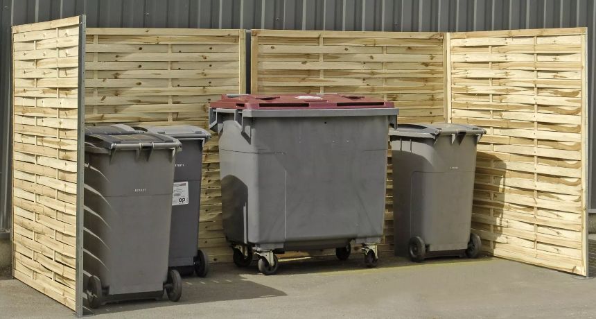 B812c4 - Cache-conteneur en panneau bois tressé - Neatfx - 1m80 x 3m60 - Bois traité autoclave_1