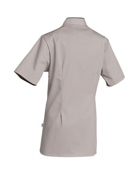 Christel50 - Veste de cuisine SNV - manches courtes - sans poche - pressions cachées - poly/coton uni 195 grs_1