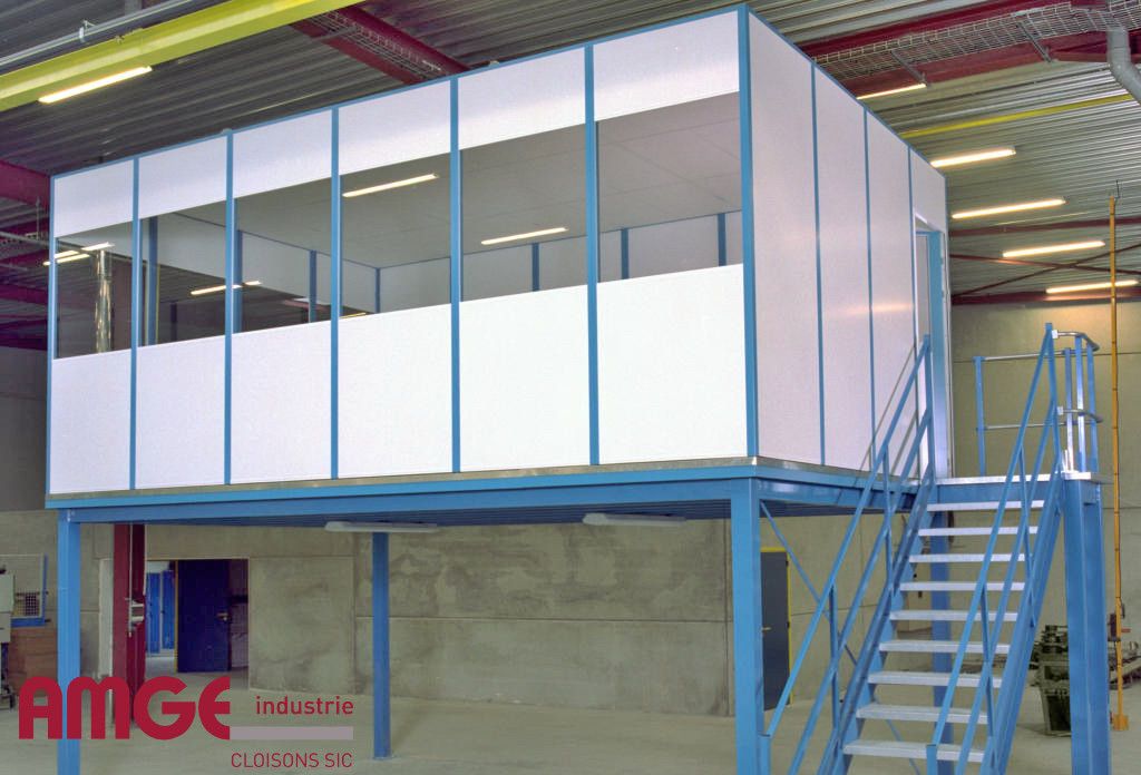 Cloison amovible mélaminée Prima - simple paroi, plusieurs dimensions, pleine ou semi-vitrée_1