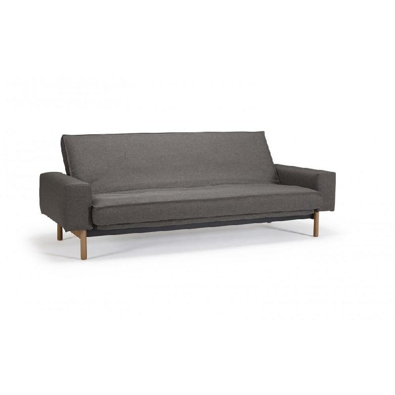 Innovation Living - Canapé multifonction design Mimer convertible lit 140x200 cm tissu Flashtex Dark Grey_1