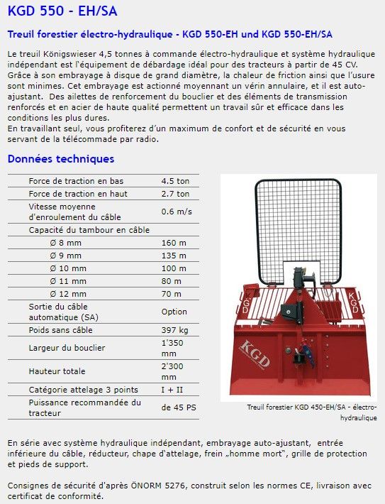 Kgd 450 eh/sa - treuil forestier - königswieser - poids sans câble 397 kg_1