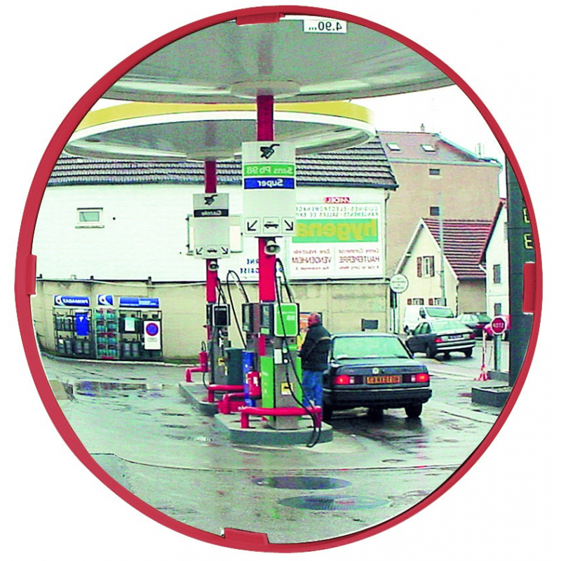 Miroir multi-usages - cadre rouge - intérieur ou extérieur - vision à 90° - garantie Polymir 3 ans / PAS 5 ans_1
