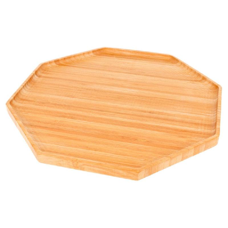 Planche de présentation octogonale bambou naturel 28x28x1,7cm - par 1_1