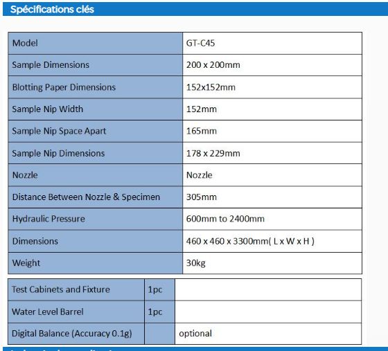 Testeur de pluie pour tissu textile - Gester - GT-C45 - Poids : 30 kg_1