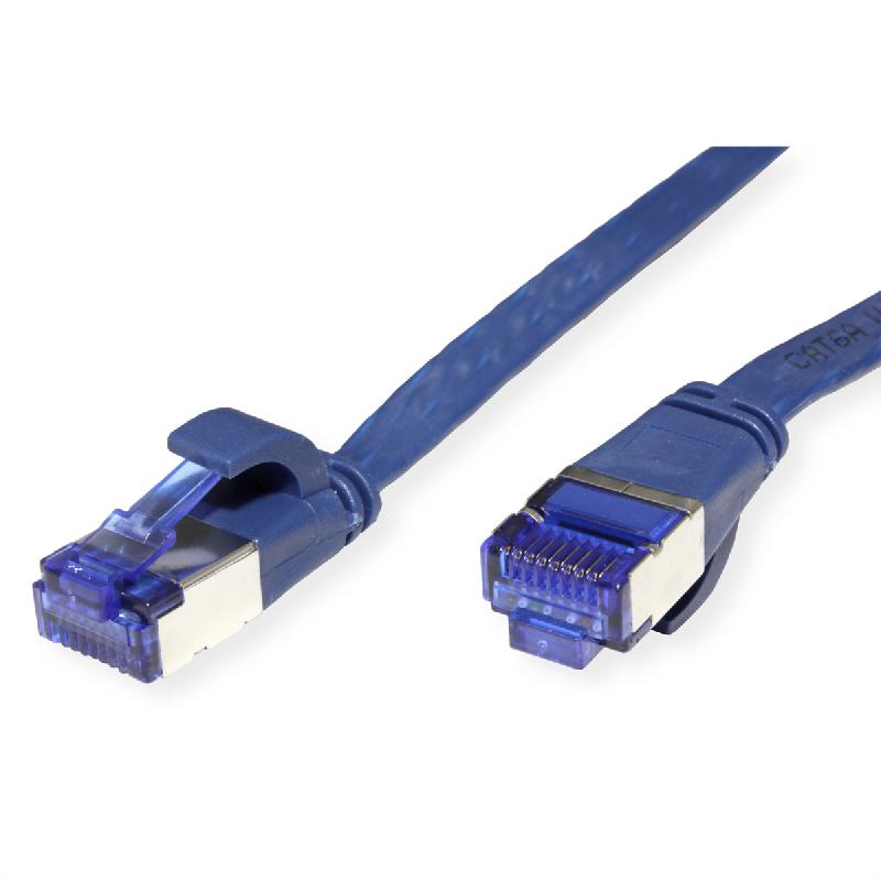 Cordon VALUE Cat.6A (Classe EA) F/UTP confectionné, plat, bleu, 1,5 m_1