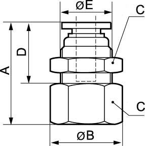 Raccord droit traversée de cloison femelle cylindrique - Prevost - RPD TG - Température 0°C à +60°C_1
