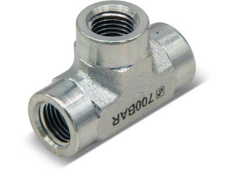 FZ1637, High Pressure Fitting, Tee, 700 bar Maximum Operating Pressure, Connection from 1/4