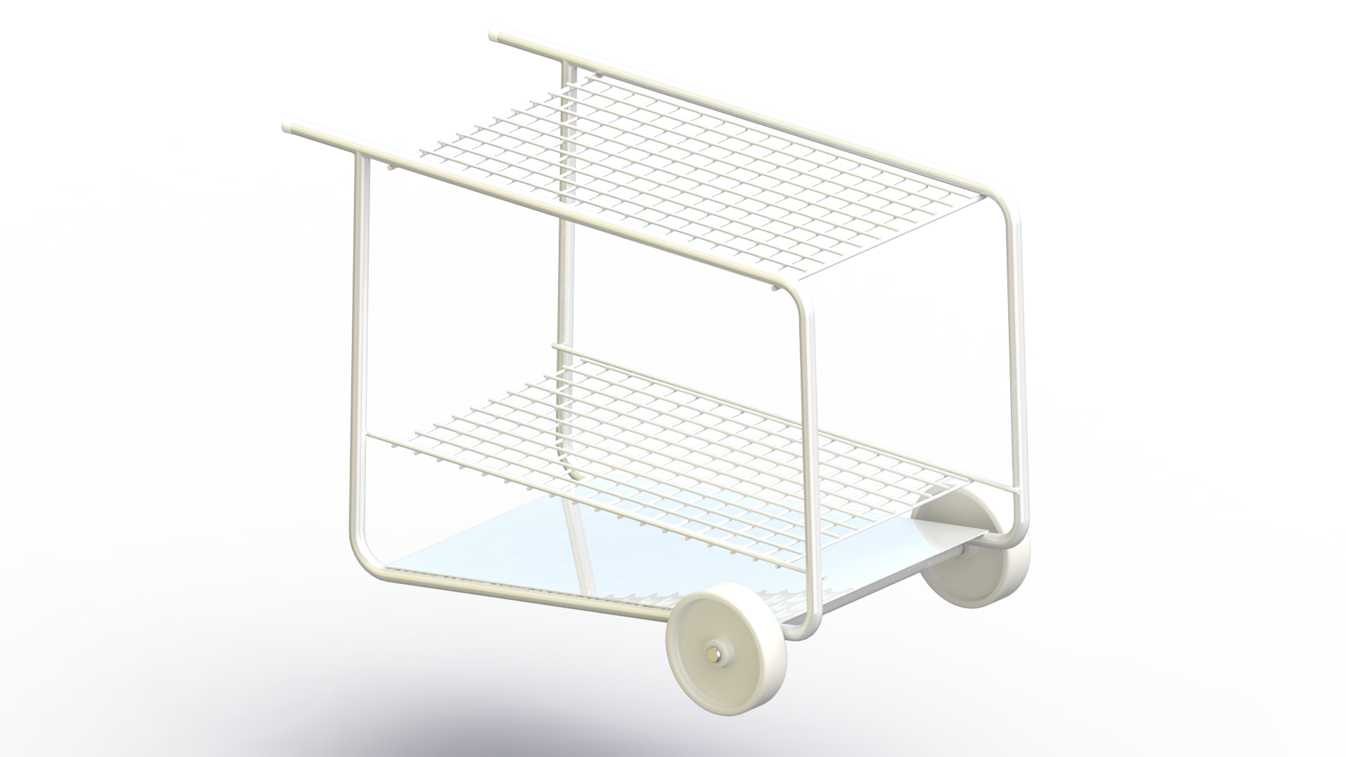 Présentoir mobile - Roulotte à 2 niveaux en métal pour commerce, distribution et tourisme_2