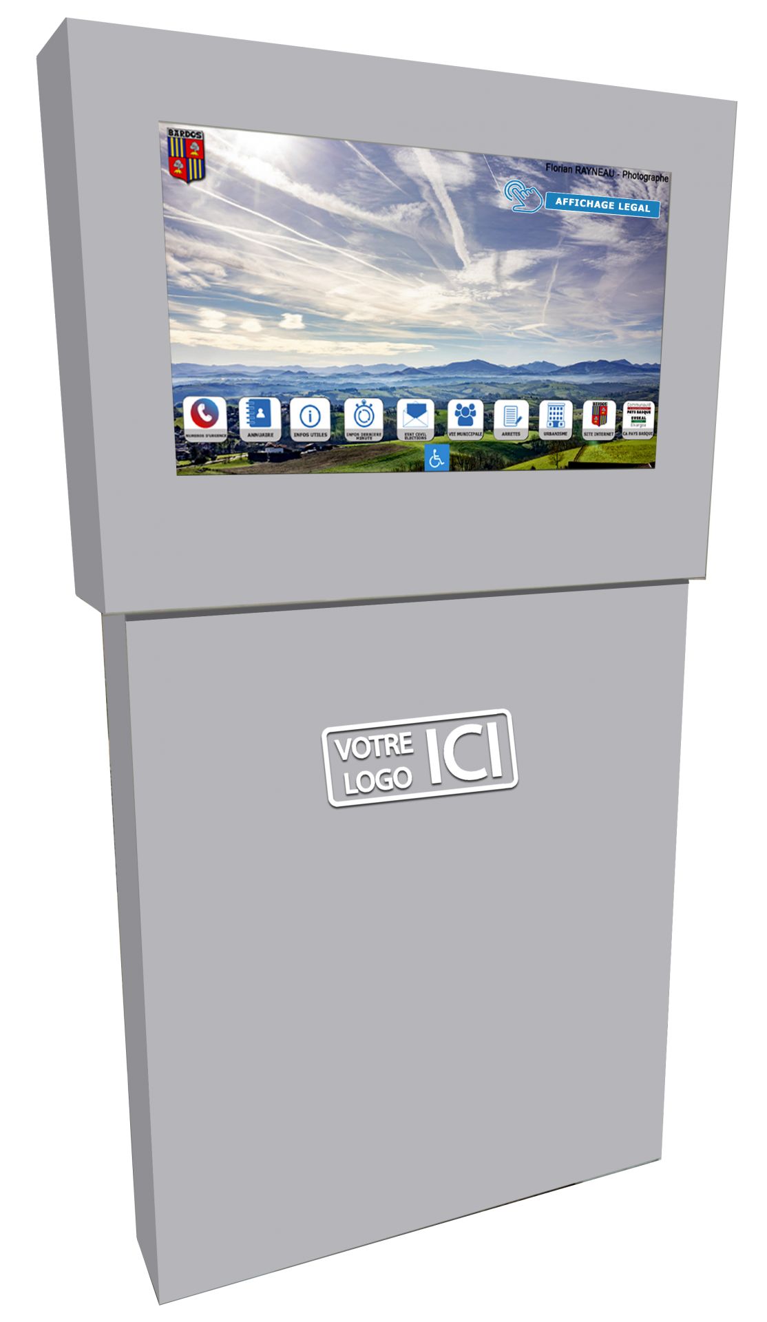 Totem tactile 32 à 49 pouces - accès PMR - dalle LCD haute luminosité - garantie 3 ans_1