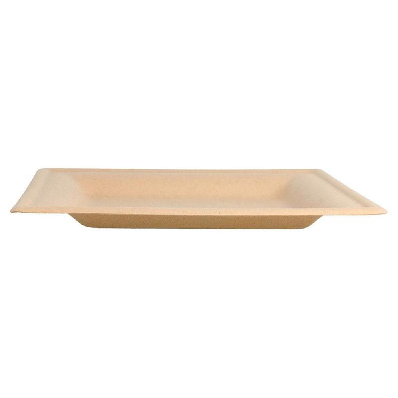 Assiette carrée bagasse naturel 16x16x1cm - par 1000_1
