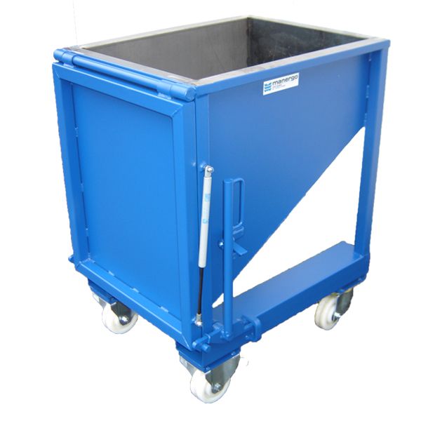 Benne à fond incliné (BAFI) - 500 litres - Fabrication française - Évacuation par porte avant_1