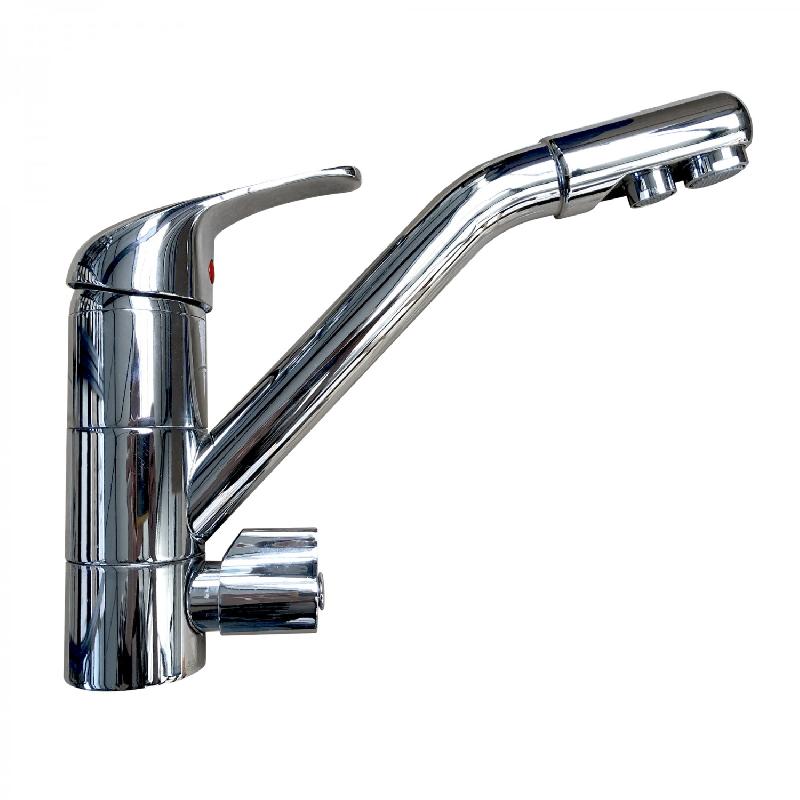 Robinet de cuisine mitigeur 3 voies dauphin chromé_1