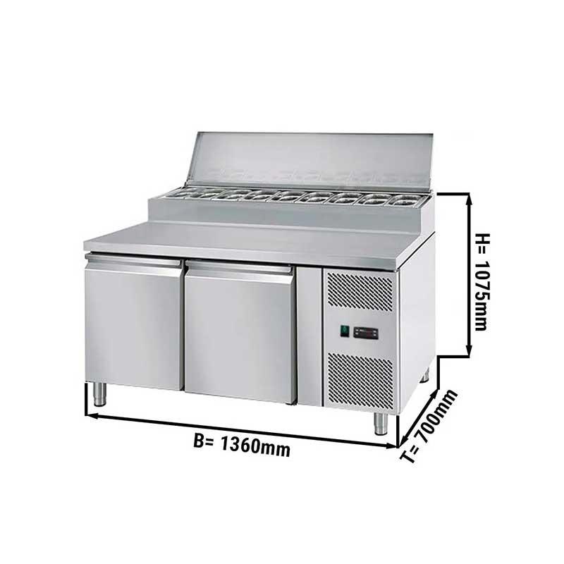 Saladette réfrigérée à capot - 2 portes GN 1/1 avec 7 bacs GN 1/3_1