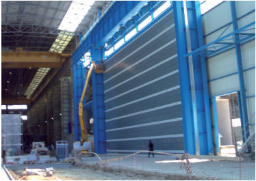 Porte rapide megapack / souple / à empilement / en plastique / utilisation intérieure et extérieure / 30000 x 35000 mm / ignifuge_1