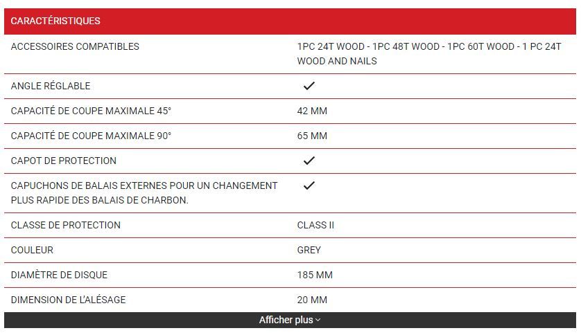 Poweset4 - Scie circulaire VARO - 1200W 185mm - Coupe maximale 45° à 42 mm_1