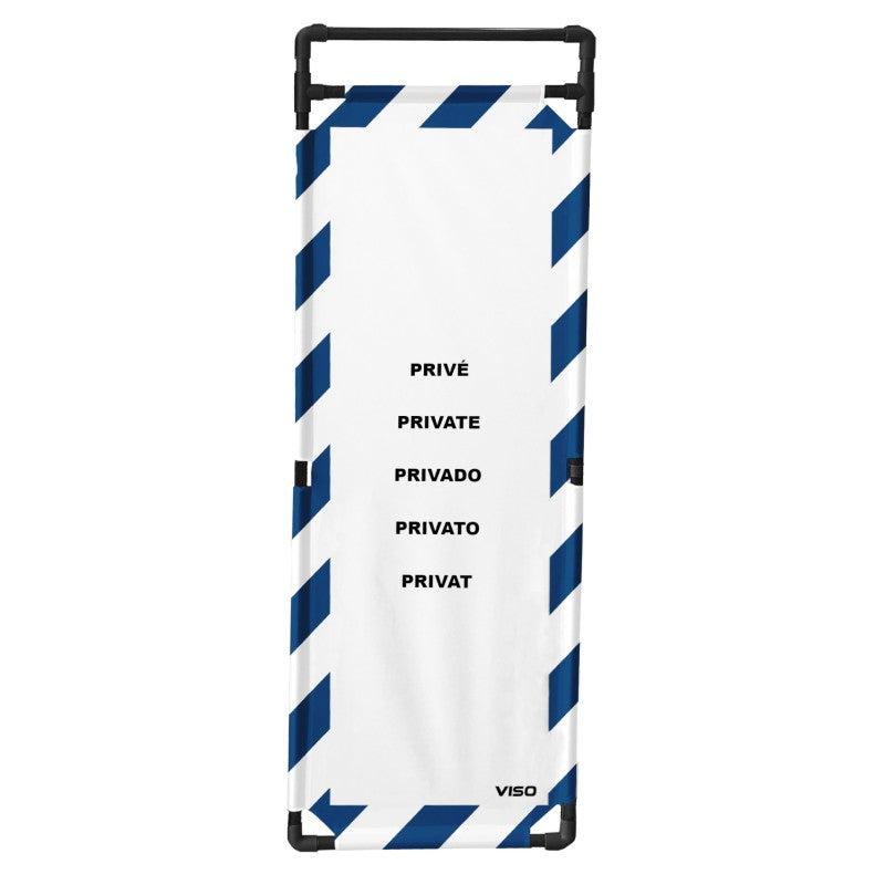 Barrière d'intervention 1 panneau - Rayé Bleu / Blanc (Privé) / 1800 / PVC_1