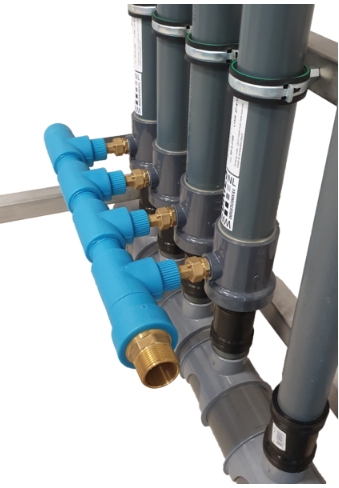 Récupérateur de chaleur vertical centralisé sur eau grise Evolsys - Disponible sur base Shower Pipe 1,7m - 2,1m de 1,8 à 9m3/h - SPX_1