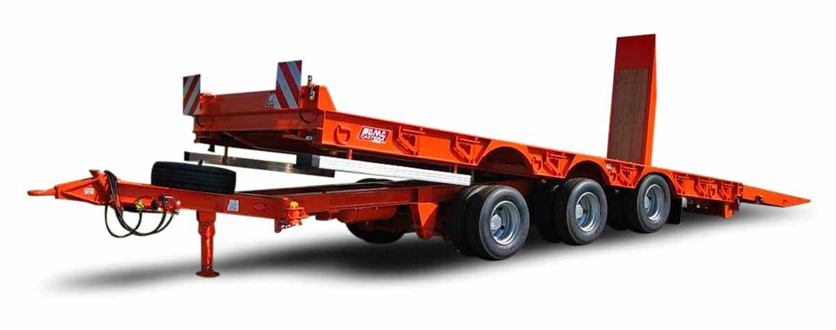 Remorque plateau pour poids lourd - AMC-Castera - Modèle TPCB 25 et TPCB 25 Agricole - 2 ou 3 essieux, porte-engins, PTC 19 tonnes_1