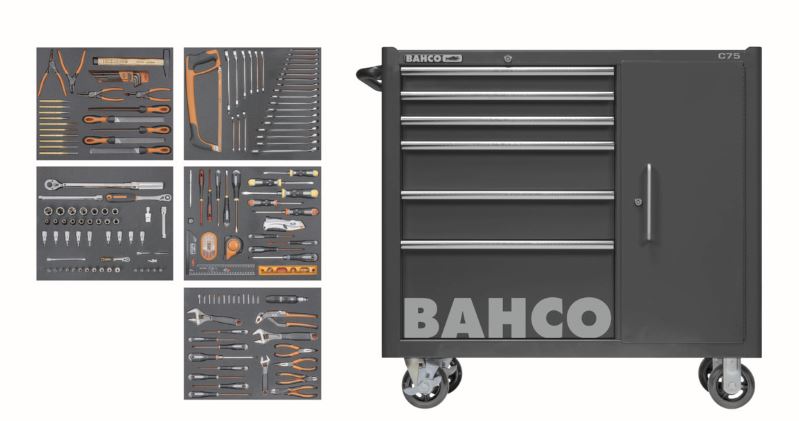 Servante d'atelier complète 187 outils pour la maintenance générale - 6 tiroirs extra larges - 1475KXL6CBK-FF6_1