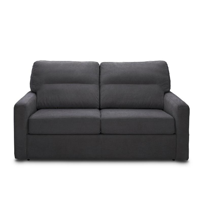 Canapé convertible express Toulouse - 140 cm - Matelas 16 cm - Tissu tweed gris graphite - Fabrication artisanale italienne_1