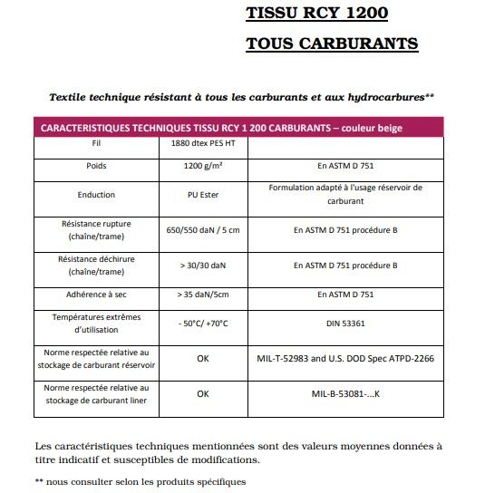 Citerne souple de stockage des carburants - RCY - Poids 1200 g/m²_1