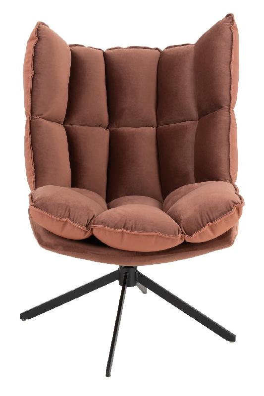 Fauteuil relax pivotant Pietra - tissu rouille, design contemporain et confort optimal_1