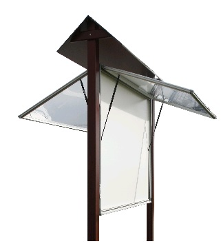 Vitrine aluminium et bois sur pieds - Tradition, Classique ou 2000 - Simple ou double face - Finition anodisé argent et acajou_1