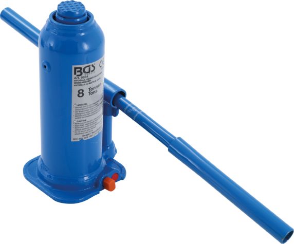 9884 - Cric à vérin hydraulique BGS Technic - capacité de chargement : 8 tonnes - avec soupape de sécurité et tige de piston télescopique_1