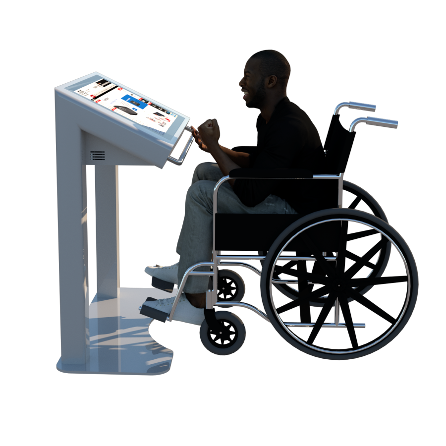 Borne tactile PMR - HOLMES - 32 pouces, accessible aux personnes à mobilité réduite, écran capacitif projeté_1