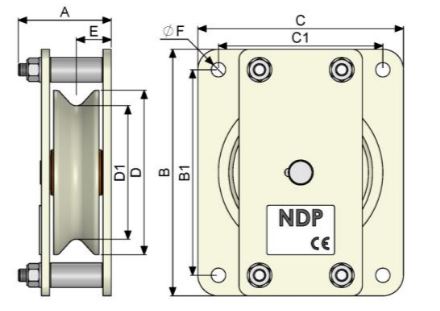 Poulie à corde à platine horizontales pph_1