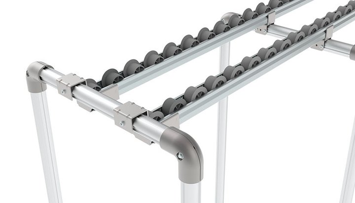 Rail à rouleaux économique, durable et à fonctionnement fluide avec bride -1 pièce - XST R28_1