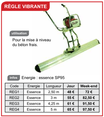Règle vibrante - mise à niveau du béton frais - essence SP95_1