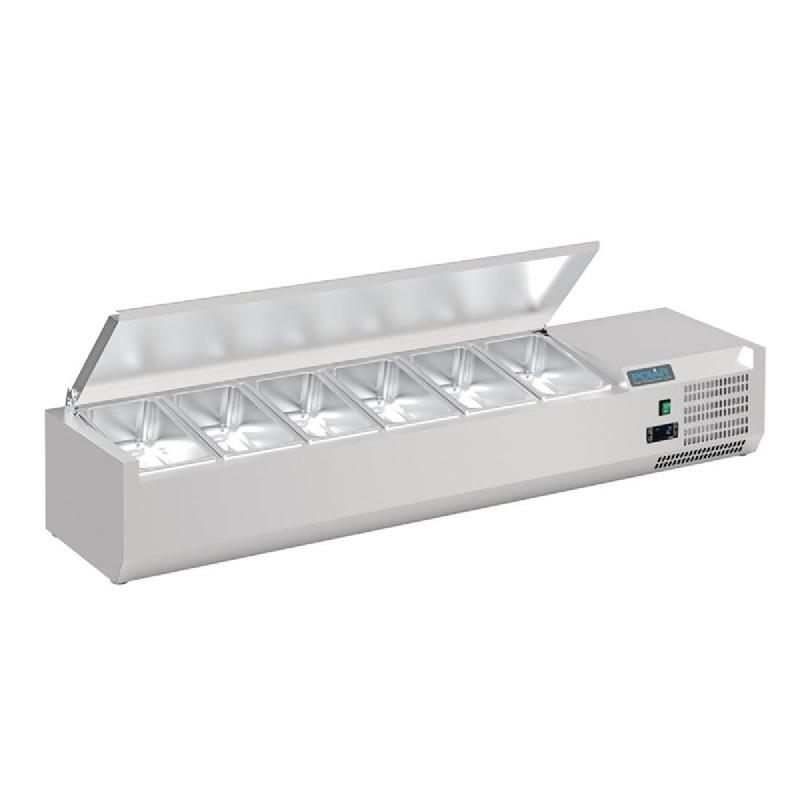 Saladette à poser avec couvercle Série G 6x GN 1/4 | Polar - DA680_1