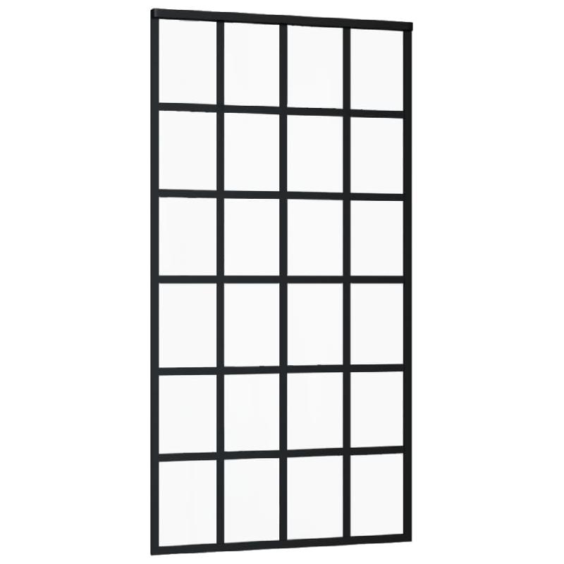 Vidaxl porte coulissante et quincaillerie verre et aluminium 102x205cm 3081966_1