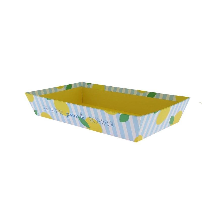 Corbeille carton rectangulaire Bonheur 33x20x6 cm_1