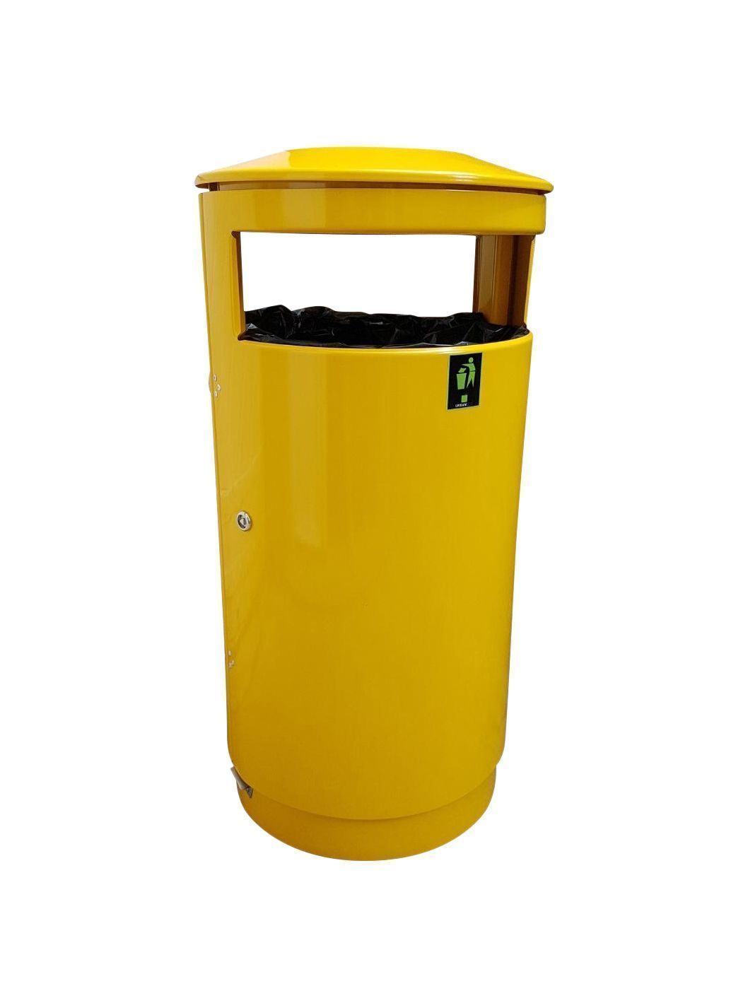 Corbeille publique en acier galvanisé ou inox 304 - Contenance 40L à 100L - Design robuste avec options cendrier et seau galvanisé_2