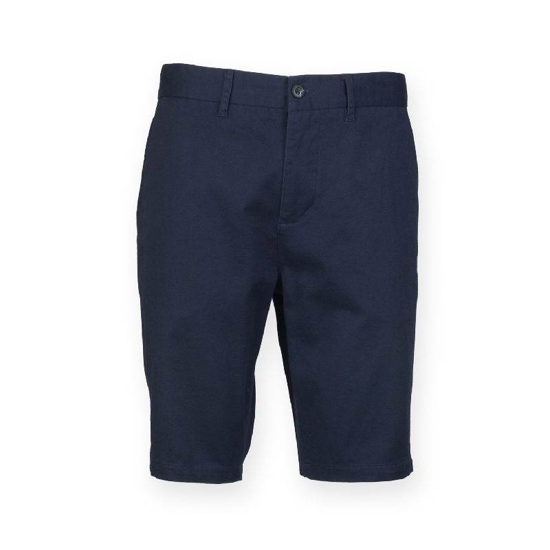 Short Chino Stretch Homme - Réf: FR605 - 97% coton, tissu extensible, tailles XS à XXL - Couleurs Navy et Stone_1