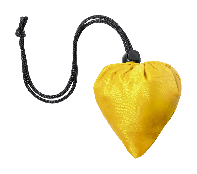 Sac shopping pliable en RPET - Polyester RPET 190T - Anses longues - Couleur jaune_1
