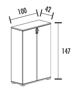 Armoire 2 portes - 3 étagères - (L : 100 cm x P : 42 cm x H : 147 cm) So Laroya_1