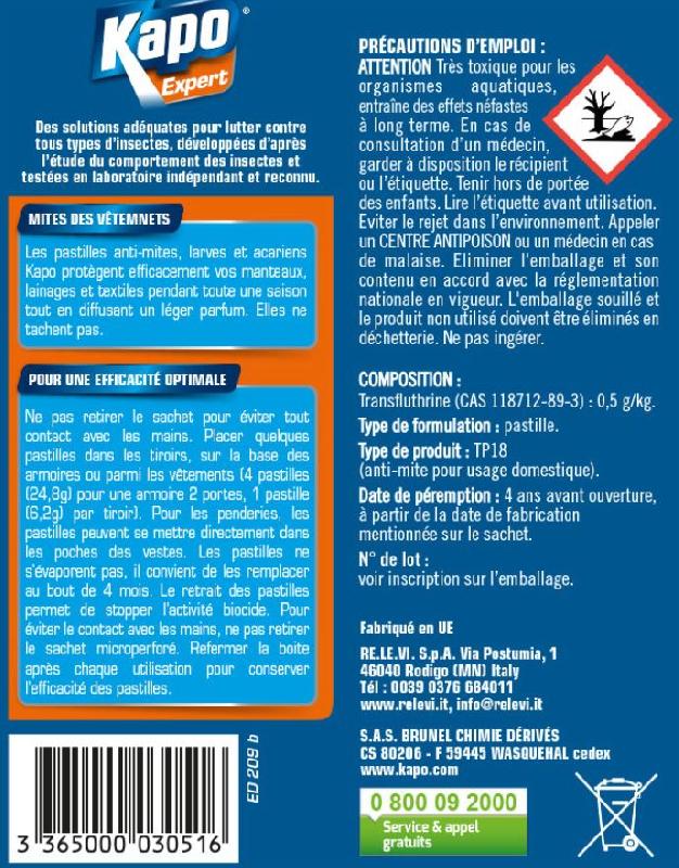 Boîte insecticide pour mites et larves - KAPO - 20 pastilles_1