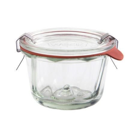 Bocal en verre WECK avec couvercle et joints pour conservation alimentaire