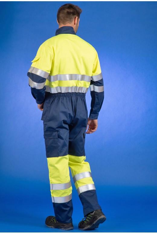 Combinaison multirisques ATEX haute visibilité jaune fluo - Réf. 650*ATX - Bandes rétroréfléchissantes ignifuges - Multiples poches_1