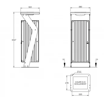 Corbeille-cendrier SQUARE stratifié compact_1