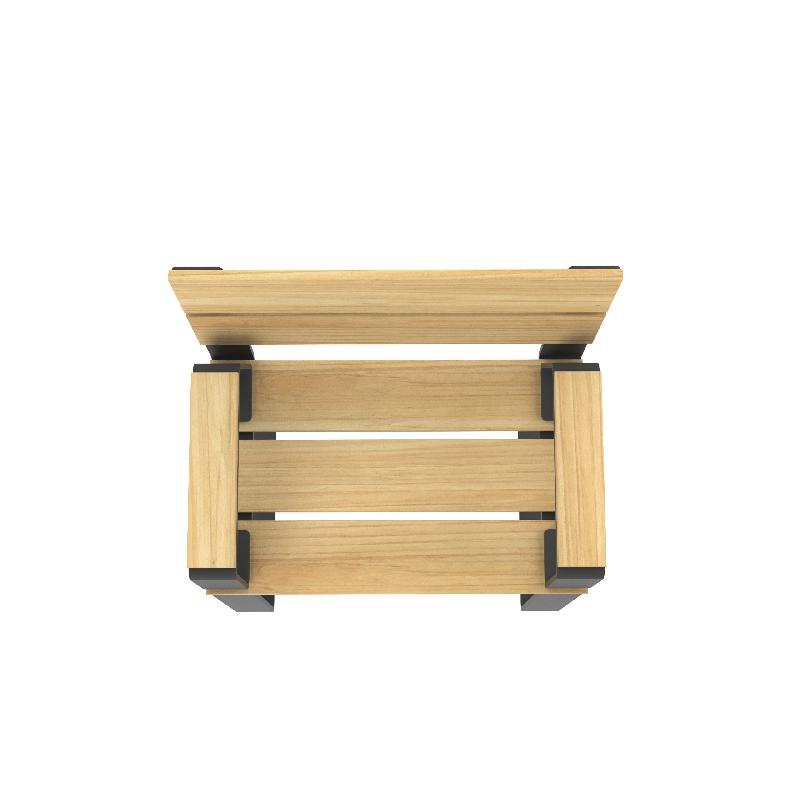 Fauteuil Havane avec Accoudoirs 700 mm en Robinier et pieds fonte_1