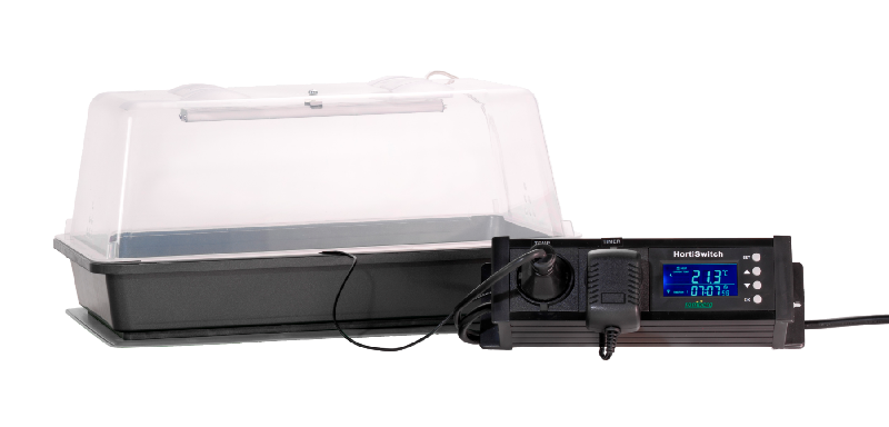 Mini serre rigide LED avec lampe horticole, nappe chauffante et thermostat - Dimensions 38x24x19 cm_1