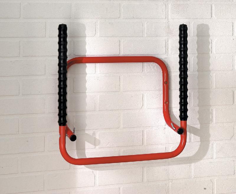 Support rabattable pour 2 vélos MOTTEZ - acier rouge - h.30 x l.52 x p.51 cm - charge max 50 kg_1