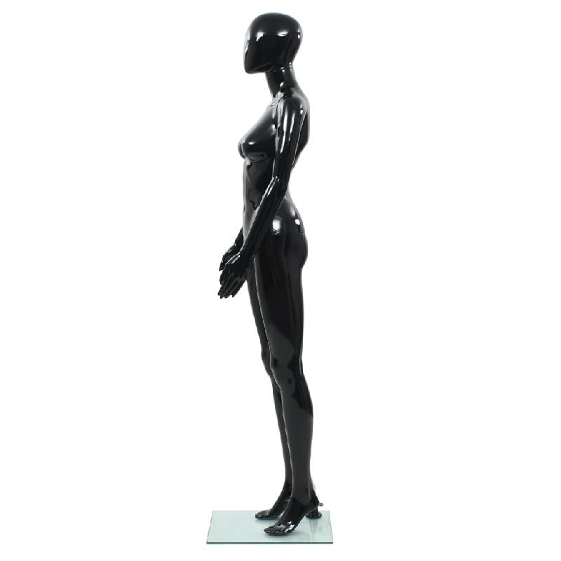 Vidaxl mannequin femme corps complet base verre noir brillant 175 cm 142929_1