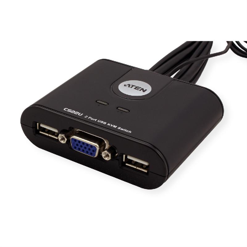 Aten cs22u switch kvm vga, usb, 2 ports_1
