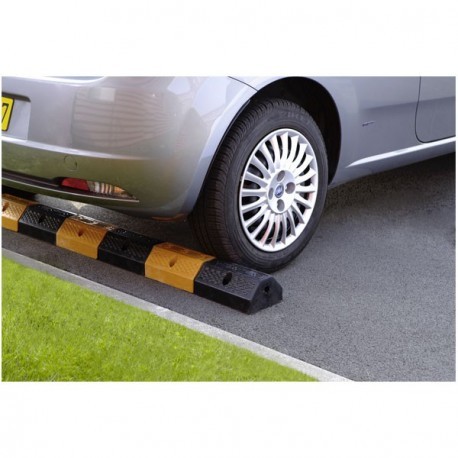 Bordures de séparation de parking - bicolores jaune et noir - caoutchouc recyclé - passage de câbles jusqu'à 22 mm_1