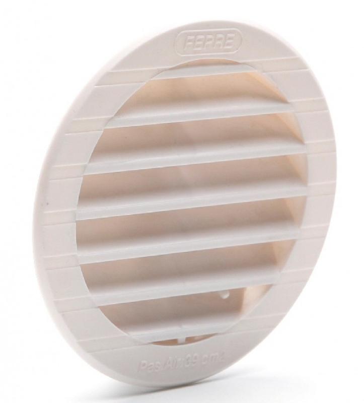 Grille d'aération ABS naturel - Diamètre 12 cm - Réglable et anti-insectes pour intérieur et extérieur_1